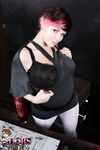 Plump amateur Dors Feline unveils her massive boobs in solo action