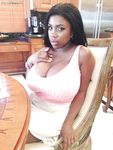 Black cutie with big tits Maserati is playing with her body