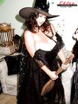 French MILF Chloe Vevrier freeing knockers and bush from witches uniform