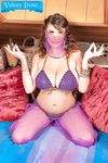 Solo girl Valory Irene releases her giant boobs from belly dancer costume