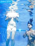 Pornstar Valory Irene and girlfriend show off nice melons underwater