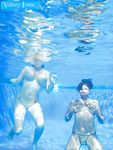 Pornstar Valory Irene and girlfriend show off nice melons underwater