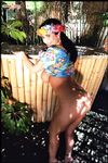 Delightsome babe with big natural tits and nice ass posing outdoor