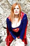 Thick redhead Alexsis Faye releases her giant tits from Superman osutfit