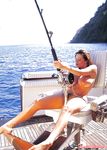 Hot chick Linsey Dawn McKenzie fishing on boat in the nude