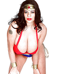 European MILF Linsey Dawn McKenzie ripping off Wonder Woman