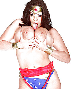 European MILF Linsey Dawn McKenzie ripping off Wonder Woman