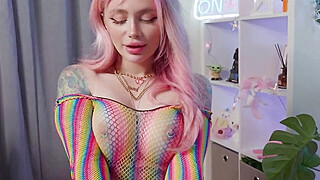 My STEPSISTER Get On A Rainbow Costume And Make Me CUM On Her FACE Big Boobs Porn Video